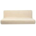 thumbnail image 1 of Funda para sofá cama y futón, color liso, plegable, elástica, sin brazos Beige S, 1 of 9