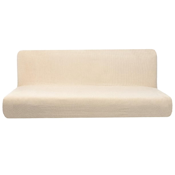 Funda de sofá plegable completa de poliéster y elastano para futón Beige S