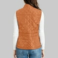 thumbnail image 5 of larppty Women's Vest, Stand Collar Lightweight Zip Up Front Quilted Padded Vest for Women (Orange, S), 5 of 6