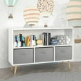 thumbnail image 2 of Zateety Kids bookcase with Collapsible Fabric Drawers, Children's Book Display, Toy Storage Cabinet Organizer, White/Blue, 2 of 8