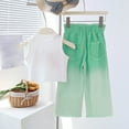 thumbnail image 5 of KyCheLot Girls Summer Outfits Cute Patchwork Tank Tops and Gradient Color High Waist Jeans Pants Set 3-13 Years, 5 of 7