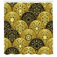 thumbnail image 3 of Ambesonne Mandala Shower Curtain, Scale Style Circles, 69"Wx84"L, Yellow and Black, 3 of 3