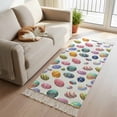 thumbnail image 2 of Area Rug with Tassels 2' x 5', Happy Easter Colorful Egg Kitchen Runner Rug for Hallway Bedroom Throw Rugs, Seamless Eggs on White Soft Door Mat for Bathroom Entrance Living Room, 2 of 9