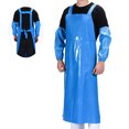 thumbnail image 1 of Waterproof Oil-Proof TPU Bib Apron with Sleeves Oil Resistant Chef Apron Food-Grade Plastic Apron for Seafood Processing Kitchen Food Factory, 1 of 7