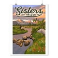 thumbnail image 2 of Sisters, Oregon, Elk and Mountain Stream at Sunset (9x12 Wall Art Print, Home Decor), 2 of 3