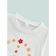 thumbnail image 6 of hirigin Girls Summer 2Pcs Outfit Sets White Short Sleeve O Neck T-shirt + Floral Flared Pants, 6 of 8