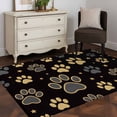 thumbnail image 3 of Area Rugs for Living Room Bedroom, Yellow Black Dog Paws 4'x6' Rug Washable Carpet Runner Indoor Outdoor, Vintage Pastoral Retro Art Non Slip Accent Floor Mats Rug for Kitchen, Office, 3 of 8