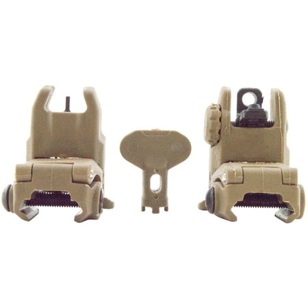 Front & Rear Flip Up Backup Sight (For Training Use Only) - Flat Dark (Best Front And Rear Sights For Ar 15)