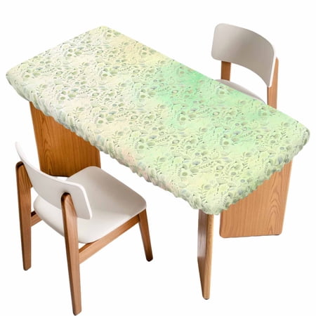 Spring Flowers Table Cloths for 4 Foot Rectangle Tables Country Pastoral Botanical Floral Vines Patio Waterproof Elastic Fitted Tablecloths Washable Rectangular Table Cover for Camping