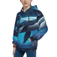 thumbnail image 2 of Lsque Colorful Ocean Whale Patten Youth Hoodie Sweatshirt Pullover with Kangaroo Pocket Boys and Girls Hoodie Warm Hoodie for Kids-Small, 2 of 6