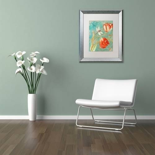Trademark Fine Art "Mandarin Tulips" Canvas Art by Color Bakery White Matte, Silver Frame