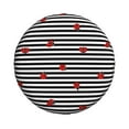 thumbnail image 2 of Easygdp Ladybugs On Black And White Striped Wheel Sun Guard, Spare Tire Cover,Universal Trailer Suv Truck Camper Travel,Easy To Install And Remove -17 Inch, 2 of 9