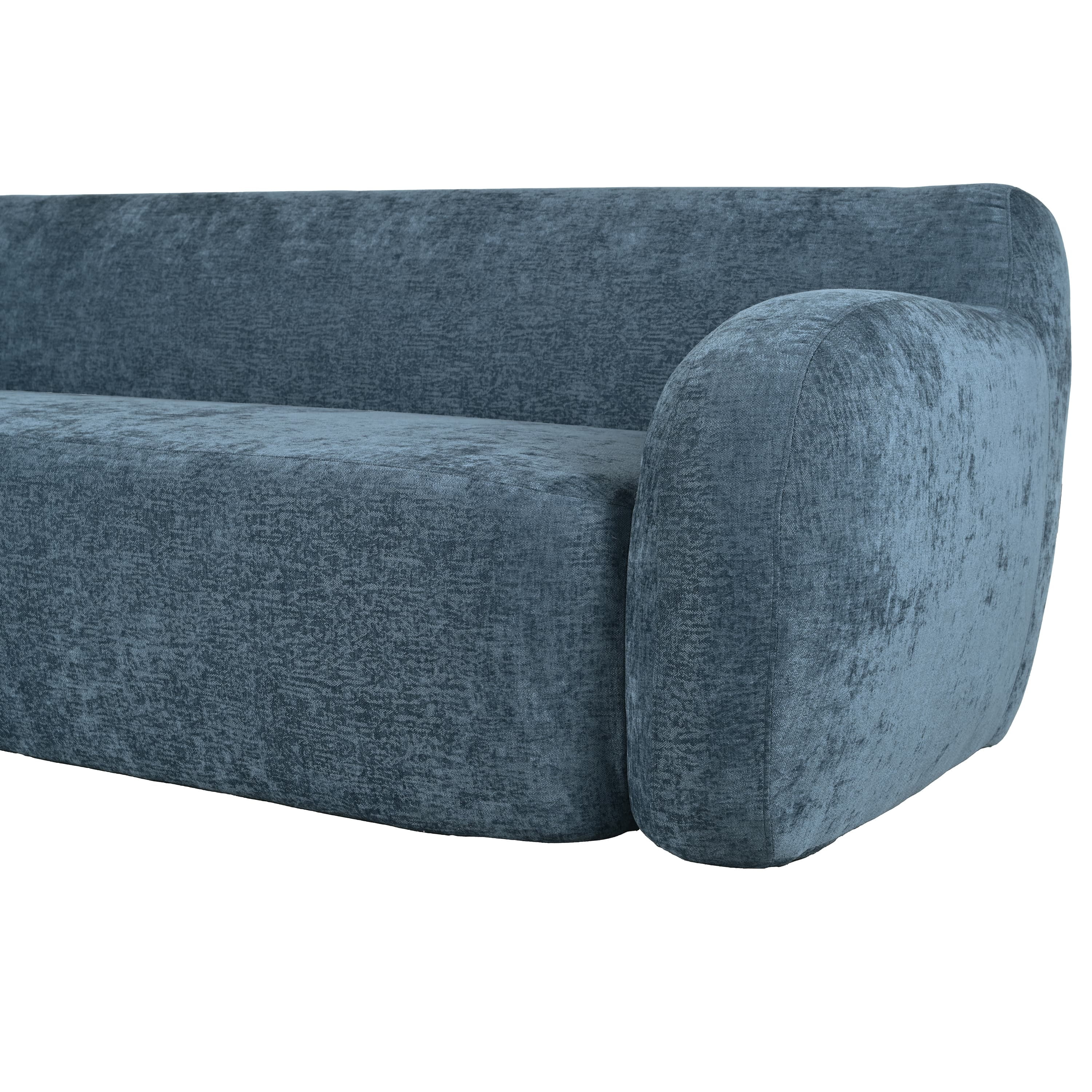 MAYEERTY 81.5" Minimalist Compression 3-Seater Curved Sofa - For Living Rooms, Blue