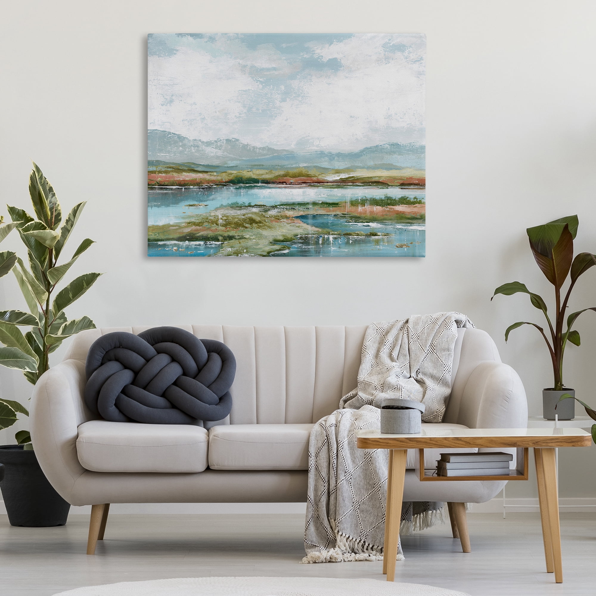 Stupell Industries Modern Paint Landscape Landscape Painting Gallery Wrapped Canvas Art Print Wall Art, 48 x 36