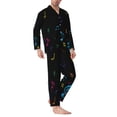 thumbnail image 2 of Daiia Color Musical Notes for Men's Long-Sleeved Pajama Set – Soft & Comfortable Sleepwear Button-Up Pajamas Cozy Lounge Wear-XX-Large, 2 of 7