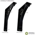 thumbnail image 2 of Ekena Millwork 2"W x 7 1/2"D x 10"H Crawley Wrought Iron Bracket, (Triple center brace), Powder Coated Black, 2 of 7