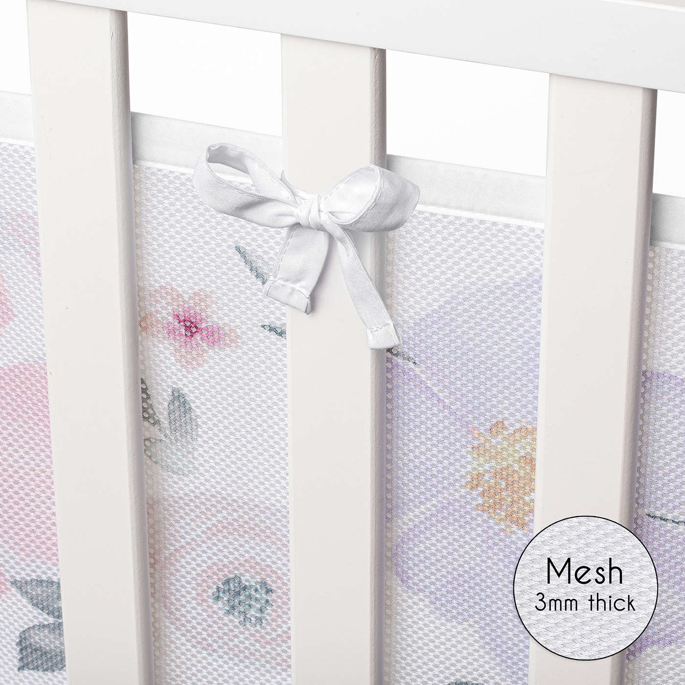 Sweet Jojo Designs + BreathableBaby Watercolor Floral Purple Pink and Grey Breathable Mesh Crib Liner Pad