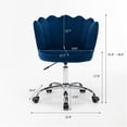 thumbnail image 2 of Swivel Shell Chair, Velvet Accent Chair, Navy, 2 of 7