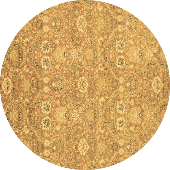 Ahgly Company Indoor Round Oriental Brown Modern Area Rugs, 7' Round