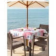 thumbnail image 3 of Outdoor Tablecloth with Umbrella Hole for Patio/Picnic/Party/Camping, Pink Watercolor Floral Waterproof Table Cloth Square Cover Washable, Spring Flower Abstract Art (60"x 60"), 3 of 8