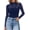 Navy, variant on PRETTYGARDEN Womens Mesh Sheer Shirts Lace Long Sleeve Tops Soft Stretchy Knit, Crewneck See Through Floral Going Out Top, Work, Party Date Night Outfits, Fall Clothes