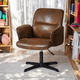 thumbnail image 6 of Homy Casa Home Office Desk Chair, Swivel Height Adjustable Criss-cross Computer Chairs Armchair Suede Brown, 6 of 7