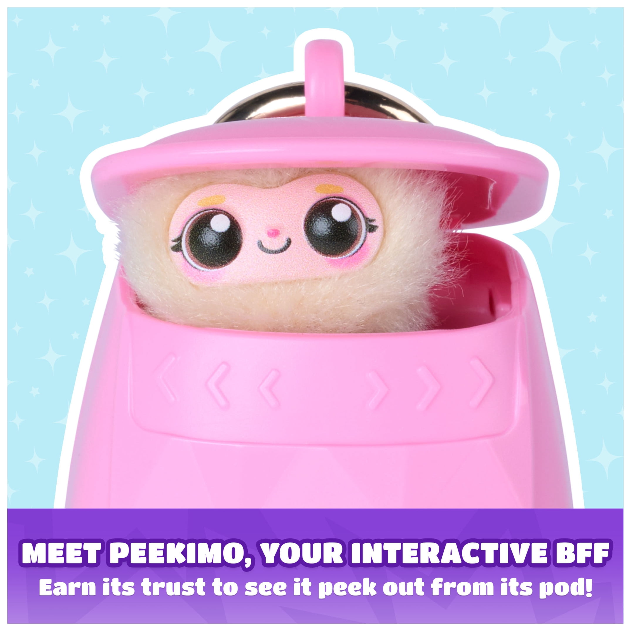 Peekimo, Interactive Pet & Wearable Accessory, 100+ Sounds & Reactions, Pink