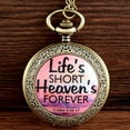 thumbnail image 7 of Life's Short Heavens for Ever Pocket Watch Anti-Tarnish  Christian Religion Watch,  PW-29, 7 of 7