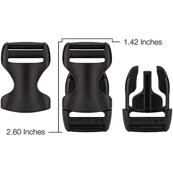 1" Inch YKK Flat Heavy Duty Dual Adjustable Side Release Plastic Buckles - Choose Your Quantity - Made in The United States