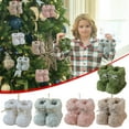thumbnail image 7 of DAMAI Christmas For Tree Plush Boots Ornaments Set, Fuzzy Boot with Silver Bow Hanging Decorations, Holiday Hanging Decor for Christmas Tree, Christmas Tree Ornaments(Green), 7 of 7