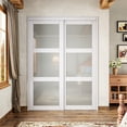 thumbnail image 2 of 60" x 80" 3 Lite Forsted Glasses Pantry & Closet Sliding Doors With Hardware Kit, 2 of 6