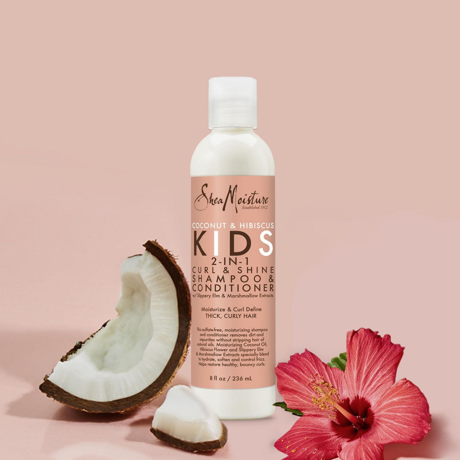 Shampoing et revitalisant 2-en-1 pour enfants SheaMoisture  à la noix de coco et l'hibiscus 237ML Shampoing + revitalisant