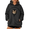 thumbnail image 2 of CCRFTGI Cat Dog Pouch Hoodie Pet Carrier Sweatshirt Large Pocket Pullover Warm Shirt for Women Animal Holder Cute Tops Dark Gray M, 2 of 4