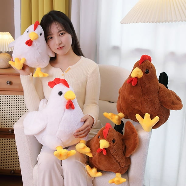 Hesroicy Rooster Plush Toy Cotton Filled Lovely Simulation Poultry Doll