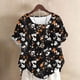 thumbnail image 5 of Camisetas de Manga Corta para las Mujeres Casual Cuello Redondo Cómodo de Lino Camiseta Botón Blusa Top Verano Manga Corta para las Mujeres, 5 of 5