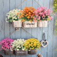 thumbnail image 3 of Morttic 4 Bundles Artificial Daisies Flowers, 4 Bundles Fake Mums Outdoor Plants with Fake Flowers, UV Resistant No Fade Plastic Faux Daisy Flower Plants Shrubs for Garden Home Decoration（Pink）, 3 of 7