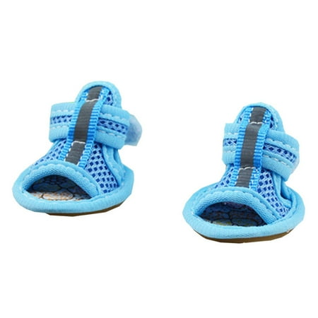 4 Pcs Pet Shoes for Summer Booties Sock Sneakers Women s Blue