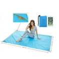 thumbnail image 2 of Manta de playa, tapete de picnic al aire libre sin arena - Grande 55'' x 78'' - Manta portátil impermeable, suave y de secado rápido para viajes, acampadas, senderismo$ Manta de bolsillo impermeable,, 2 of 5