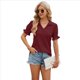 thumbnail image 1 of Blusas Informales Elegantes para Mujer, Camisas con Cuello de Solapa, Blusas de Verano Informales de Negocios A , Color Vino Tinto L, 1 of 9
