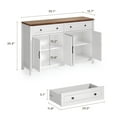 thumbnail image 4 of Sideboard Buffet Cabinet, Lofka 55" Farmhouse Kitchen Sideboard with 4 Doors 2 Drawers, Rustic Brown+White, 4 of 10