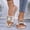 Beige, variant on Eltusu Women Flat Slide Sandals, PU Open Toe Beach Slip On Summer Shoes Black Size 6