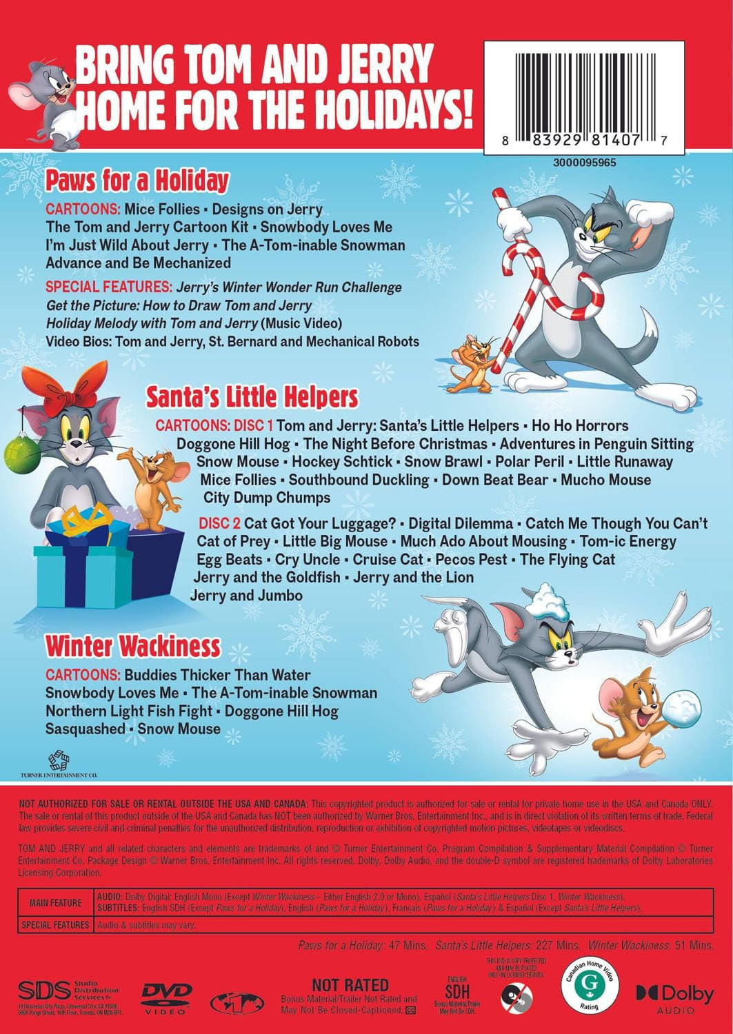 Tom and Jerry Holiday 3-Pack (DVD) - Walmart.com