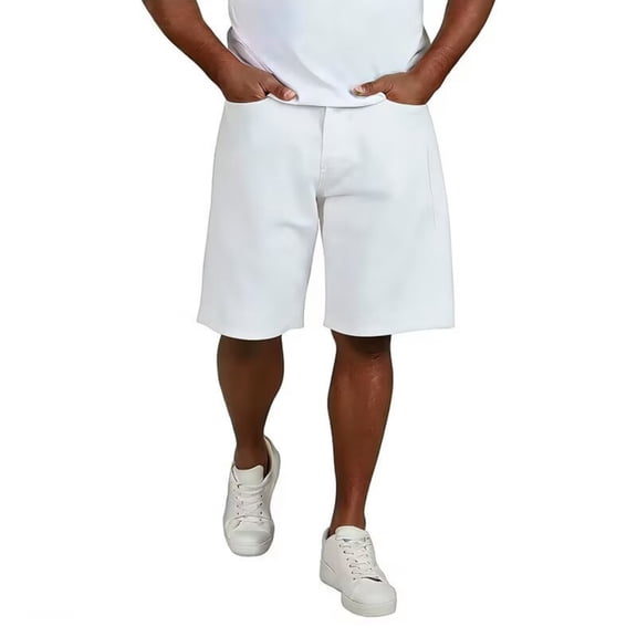 Dresfit Denim Shorts for Men Baggy Wide Leg Beach Shorts Summer 2026 Big and Tall Drawstring Jeans with Pockets Loose Breathable Elastic Waist Short Pants White M