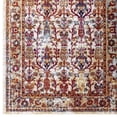 thumbnail image 3 of Entourage Jessa Distressed Vintage Floral Lattice 8x10 Area Rug in Ivory, Blue, Orange, Yellow, Red, 3 of 8