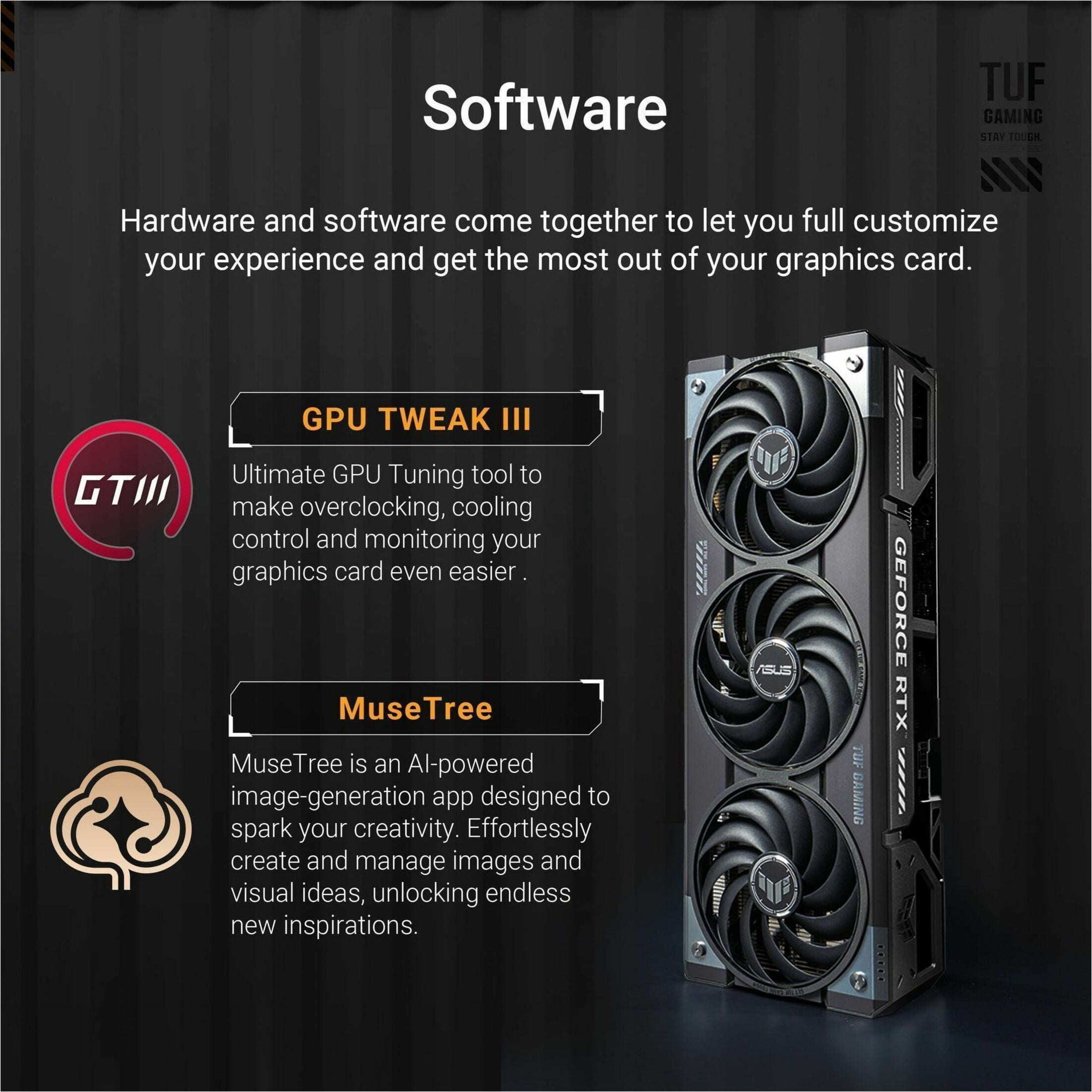TUF NVIDIA GeForce RTX 5070 Ti Graphic Card - 16 GB GDDR7 - 7680 x 4320 - 2.61 GHz Boost Clock - 256 bit Bus Width - PCI Express 5.0 x16 - DisplayPort - 3 x DisplayPort - HDMI