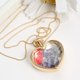 thumbnail image 4 of Heart Shape Floating Locket Dried Flower Plant Chain Necklace Hugo Collar del Locket, 4 of 4