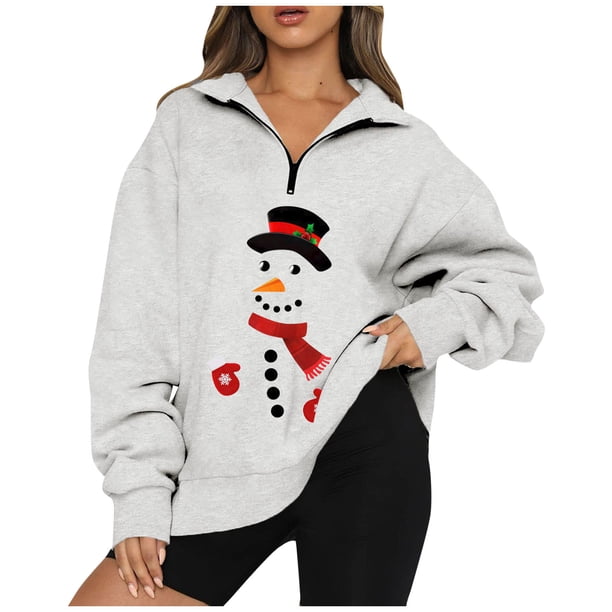 Sudadera Para Mujer Sudaderas Gráficas Moda Casual Cuello de Solapa Manga Larga Camiseta Suelta Blusa Jersey Tops Odeerbi ODB171804