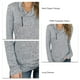 thumbnail image 4 of Camisa ajustada de poliéster de manga larga para mujer con cremallera en el cuello para otoño invierno gris S, 4 of 5