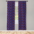 thumbnail image 2 of Ambesonne Retro 4-Panel Curtains, Art Deco Inspired Streaks, 56"x95", Violet Blue Vermilion, 2 of 4