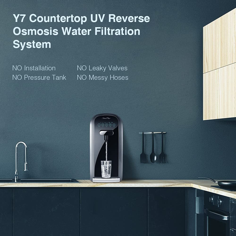 2 Packs SimPure Y7/Y7P Series RO Filter Replacement Cartridge for Y7, Y7P-W, Y7P-BW RO Water System, 100 GPD